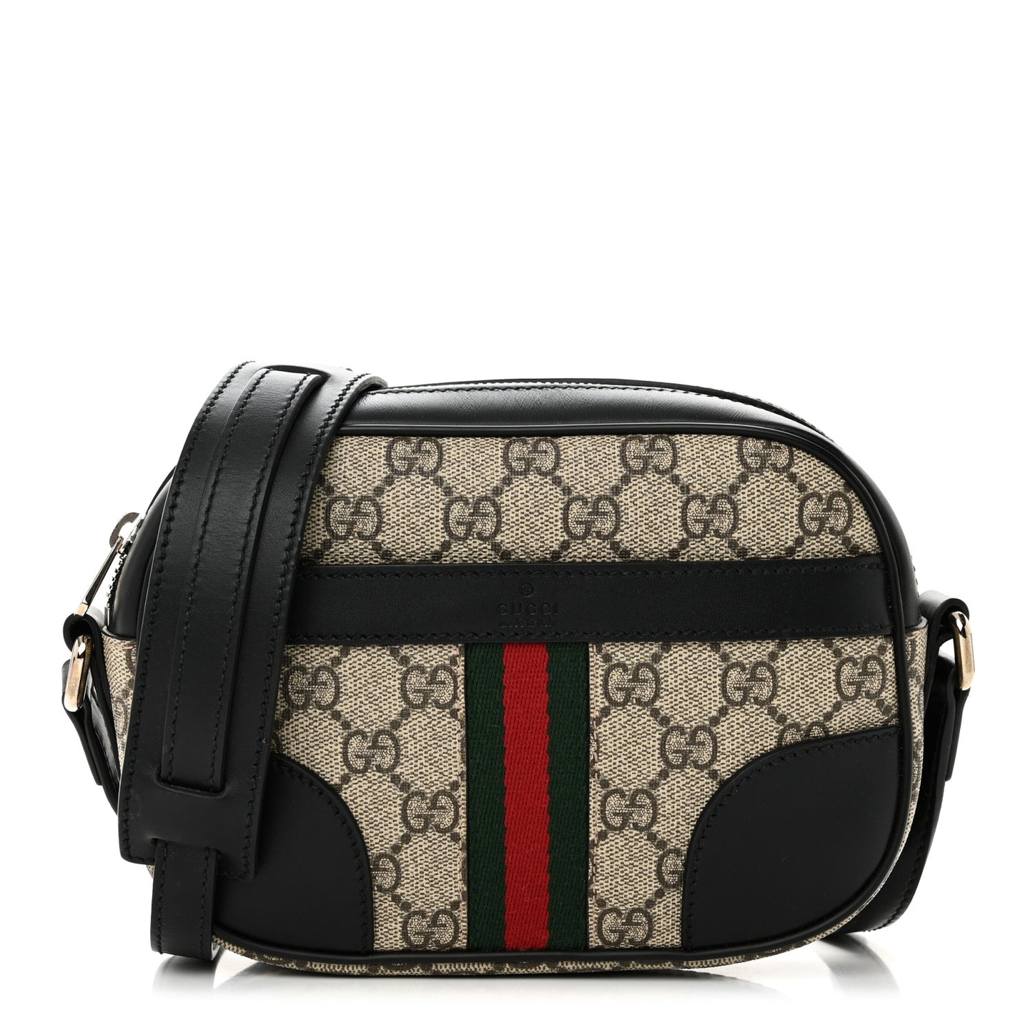 GG Supreme Monogram Web Small Shoulder Bag Black