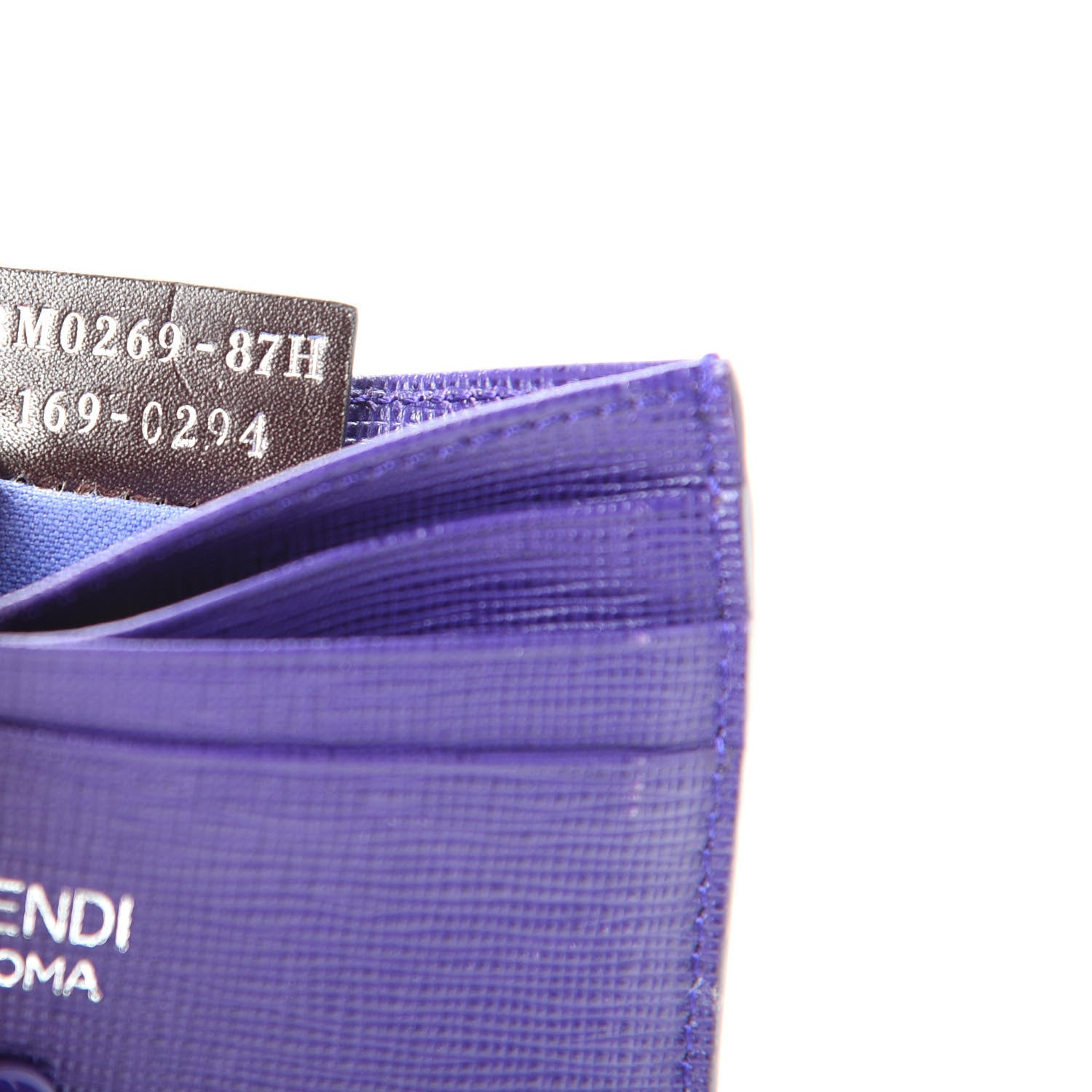 Fendi Vitello Elite Flowerland Card Holder Purple Rain Multicolor 7 of 7