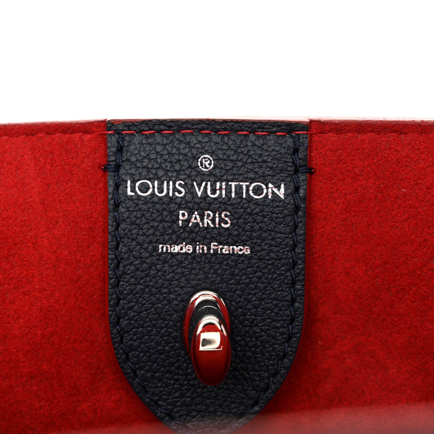 Calfskin Braided Lockme Cabas Marine Rouge