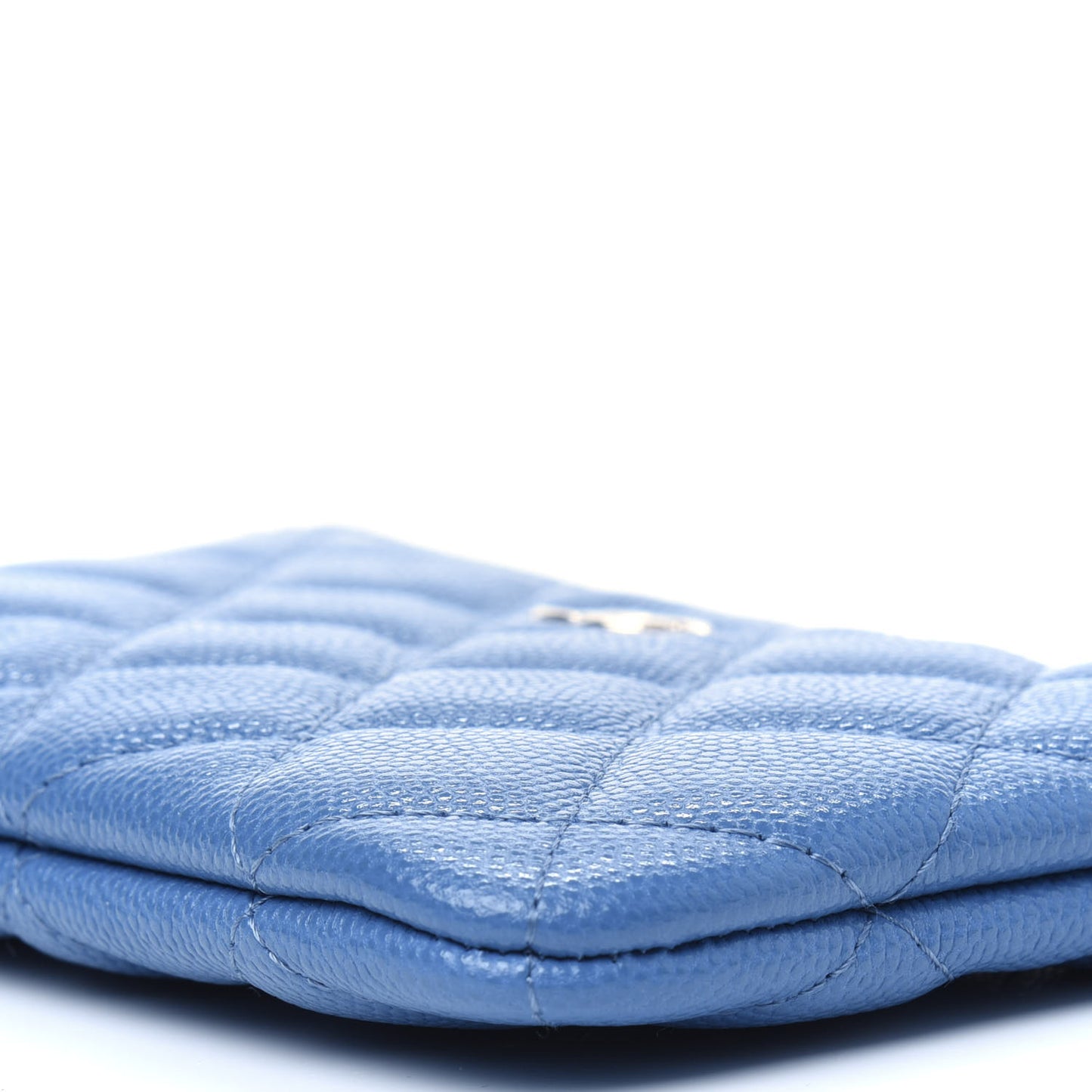 Caviar Quilted Small Cosmetic Case Blue