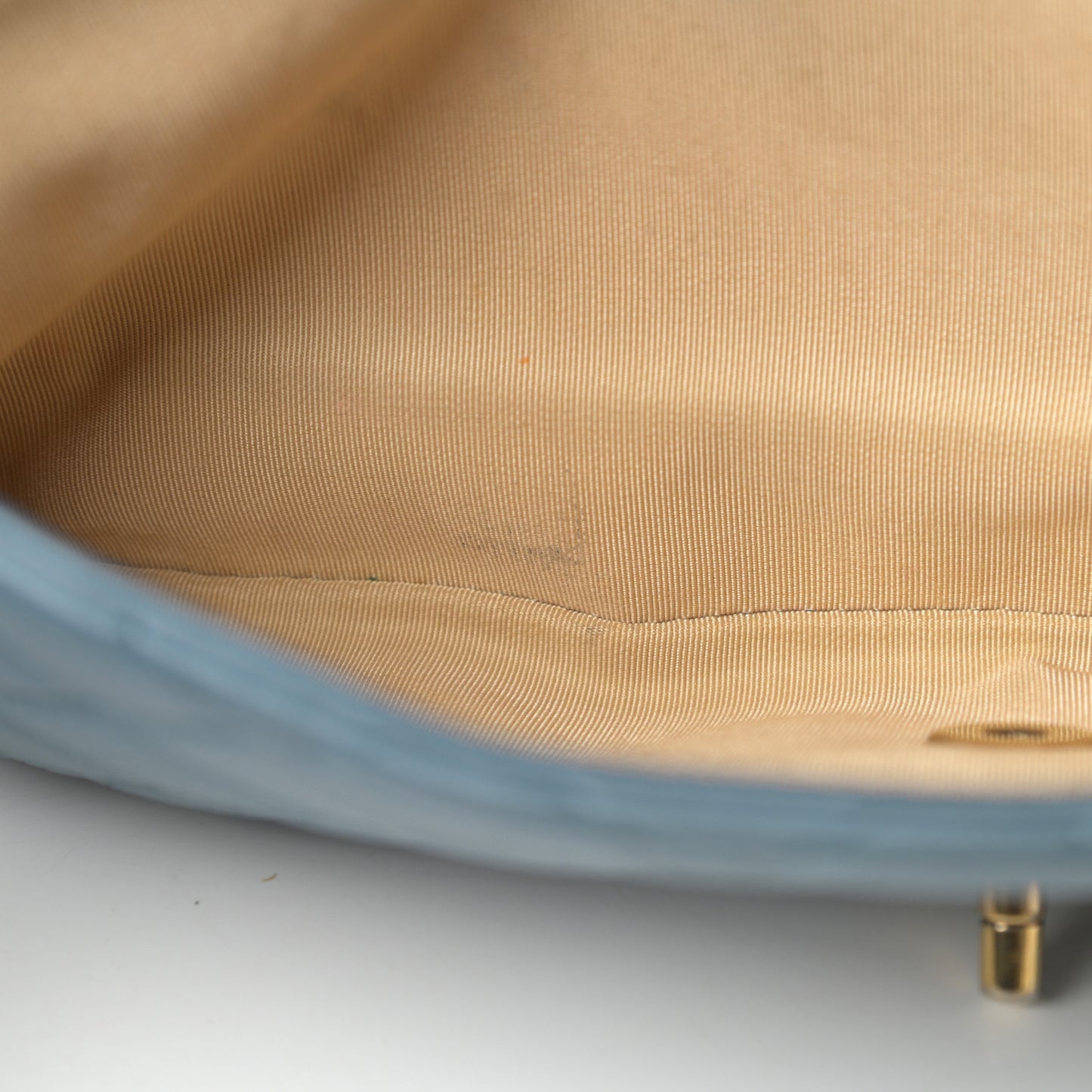 Calfskin Quilted Medium CC Crown Flap Blue