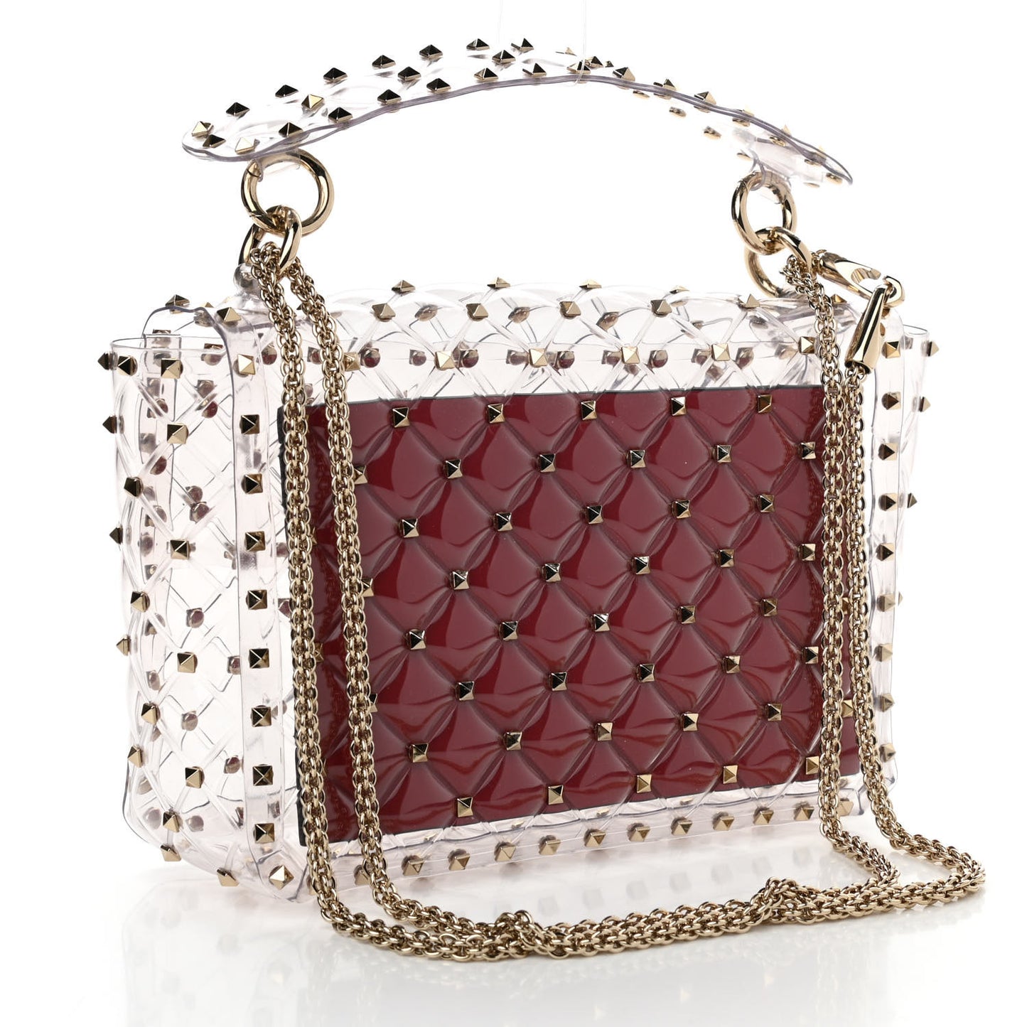 PVC Medium Rockstud Spike Shoulder Bag