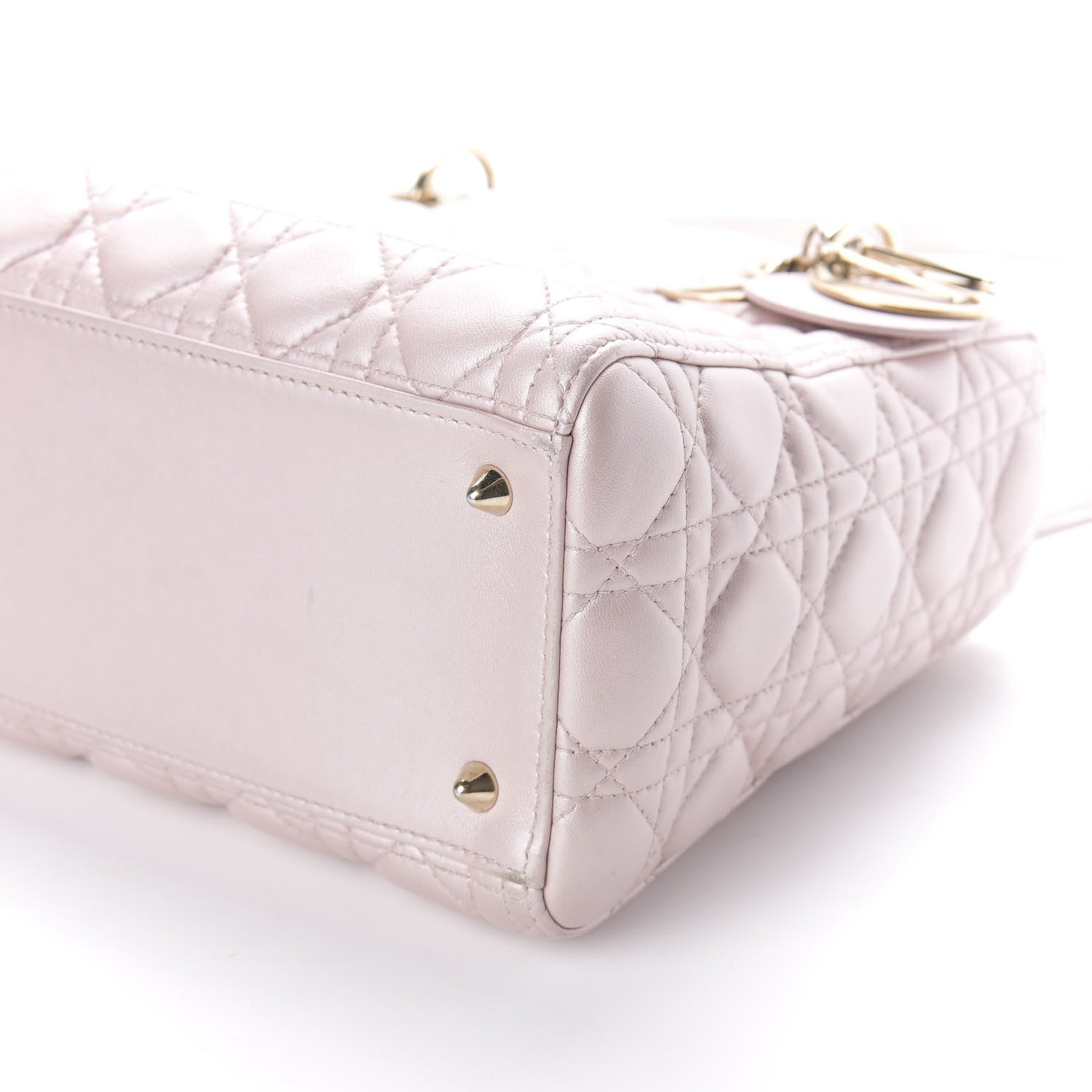 Christian Dior Pearly Lambskin Cannage Medium Lady Dior Lotus 9 of 9