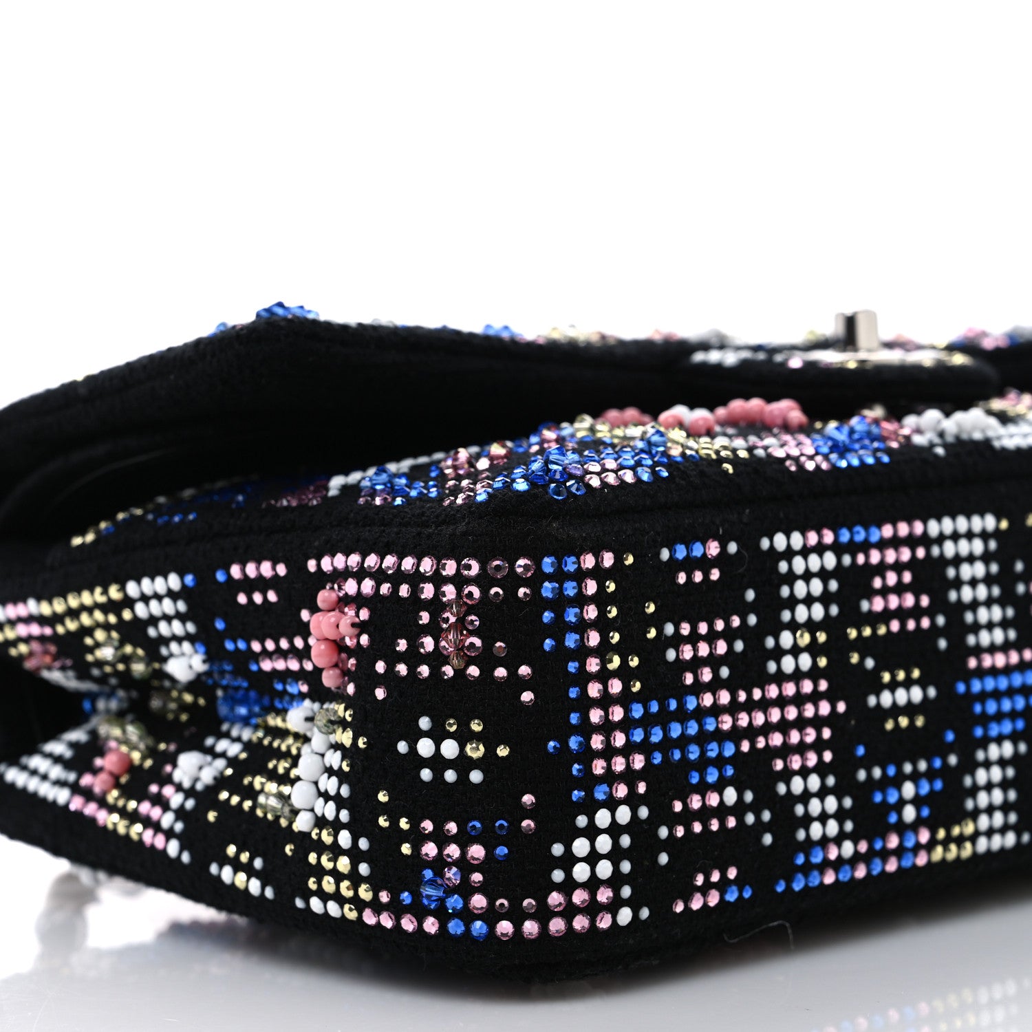 Chanel Crystal Tweed CC Medium Double Flap Black 9 of 10