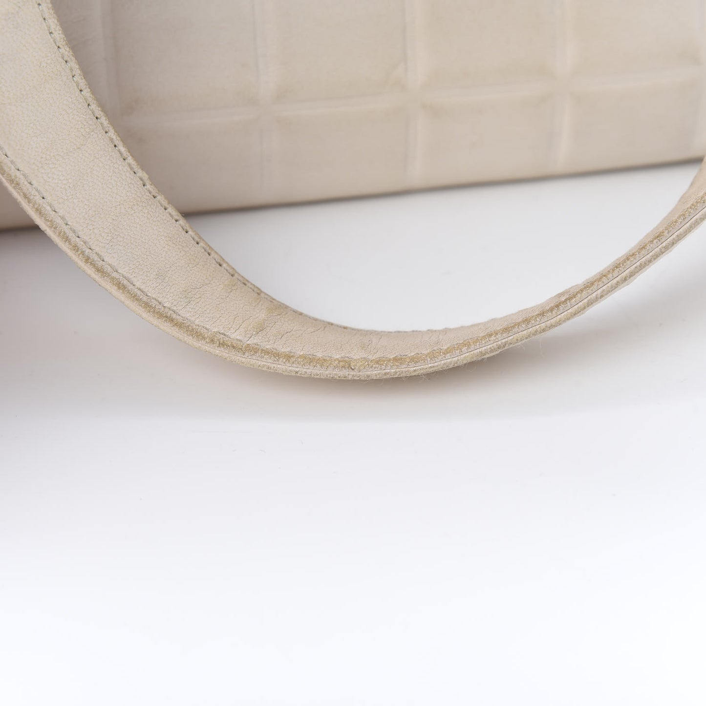 Lambskin Quilted Chocolate Bar Tote White