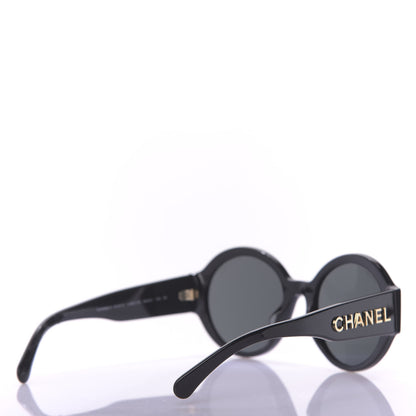 Chanel Acetate Polarized Round Sunglasses 5410 Black 4 of 7