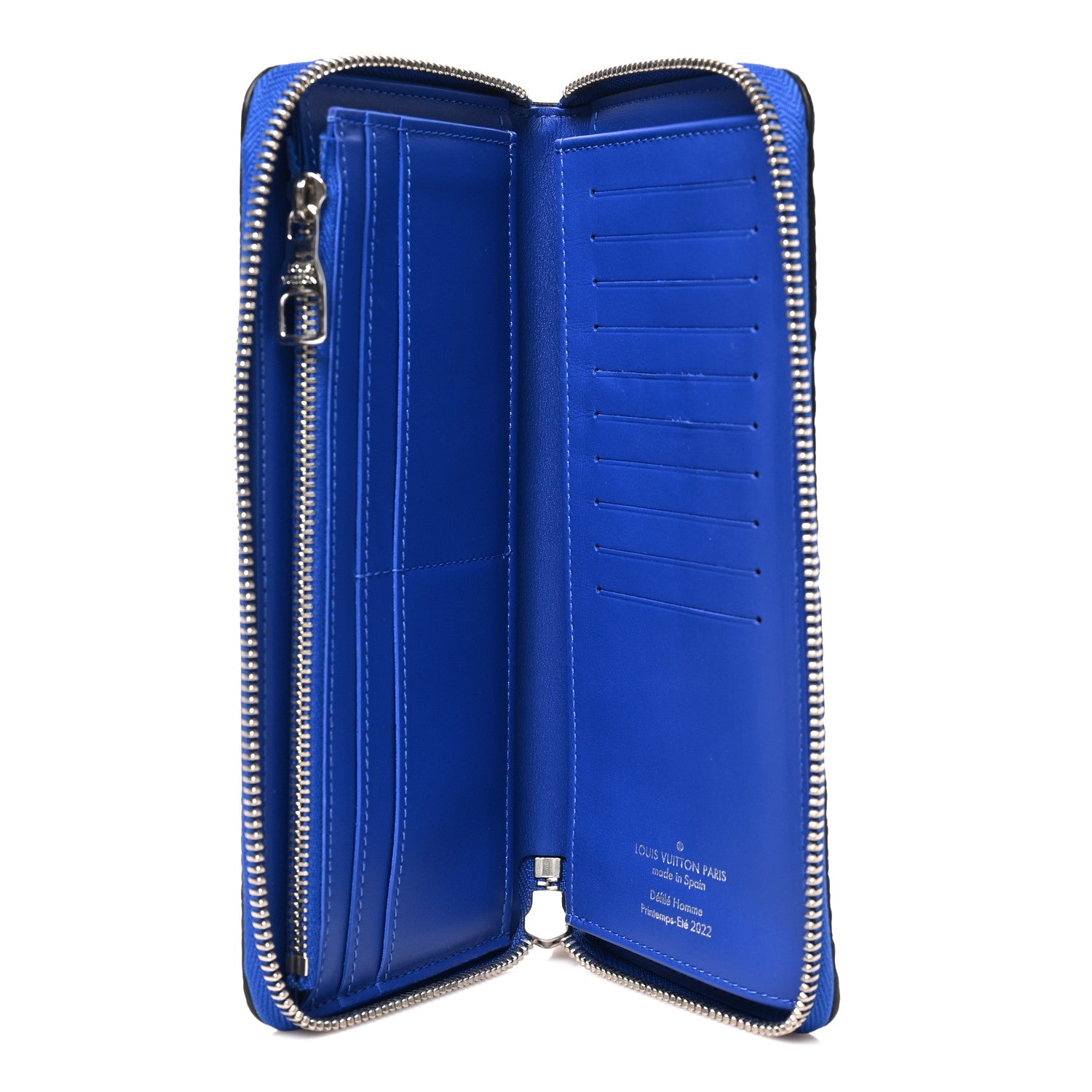 Louis Vuitton LOUIS VUITTON Taurillon Illusion Zippy Vertical Wallet Bleu Rose 5 of 6