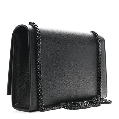 Saint Laurent Grain De Poudre Medium Classic Monogram Monochrome Kate Satchel Black 4 of 13