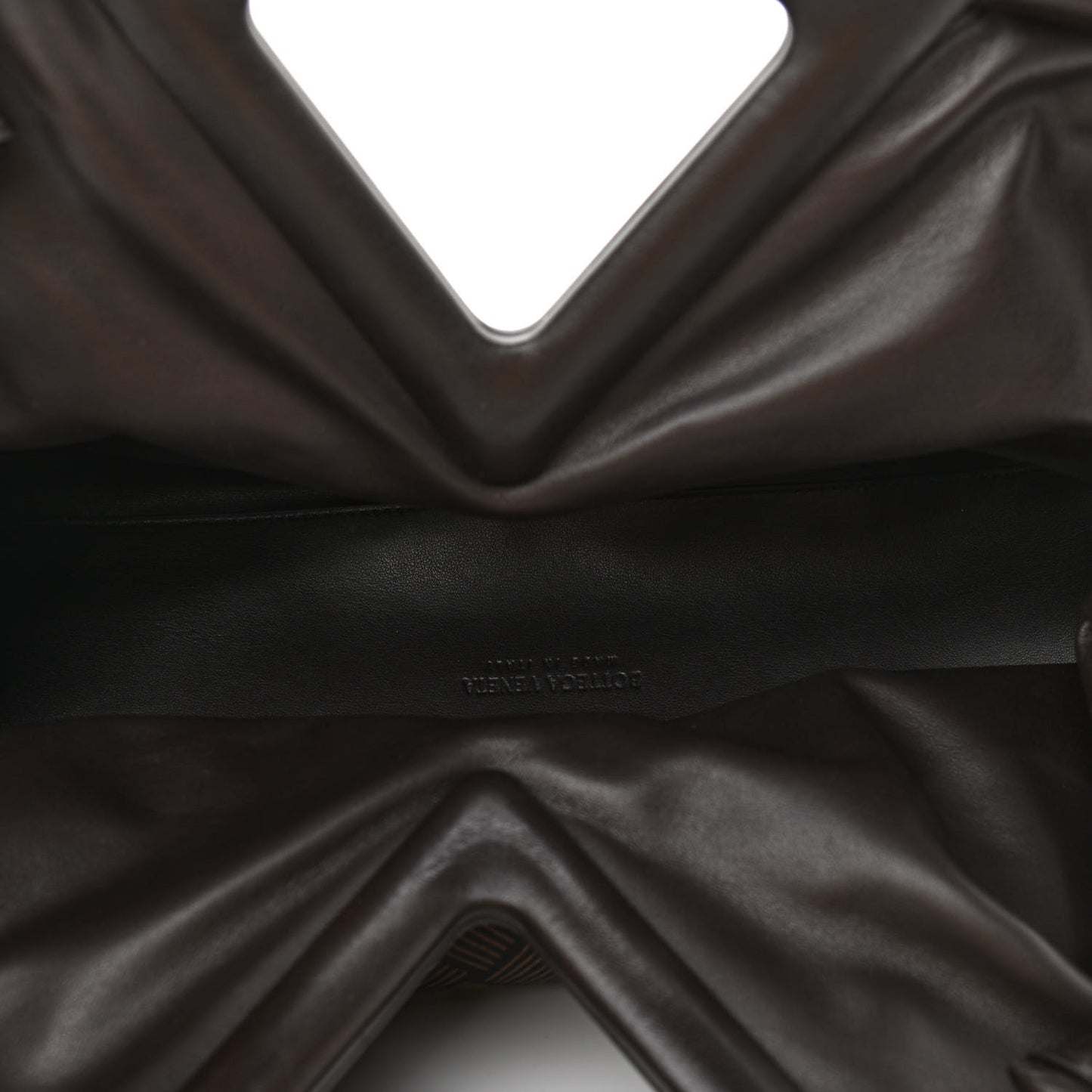 Fabric Intrecciato Medium The Point Triangle Bag Brown