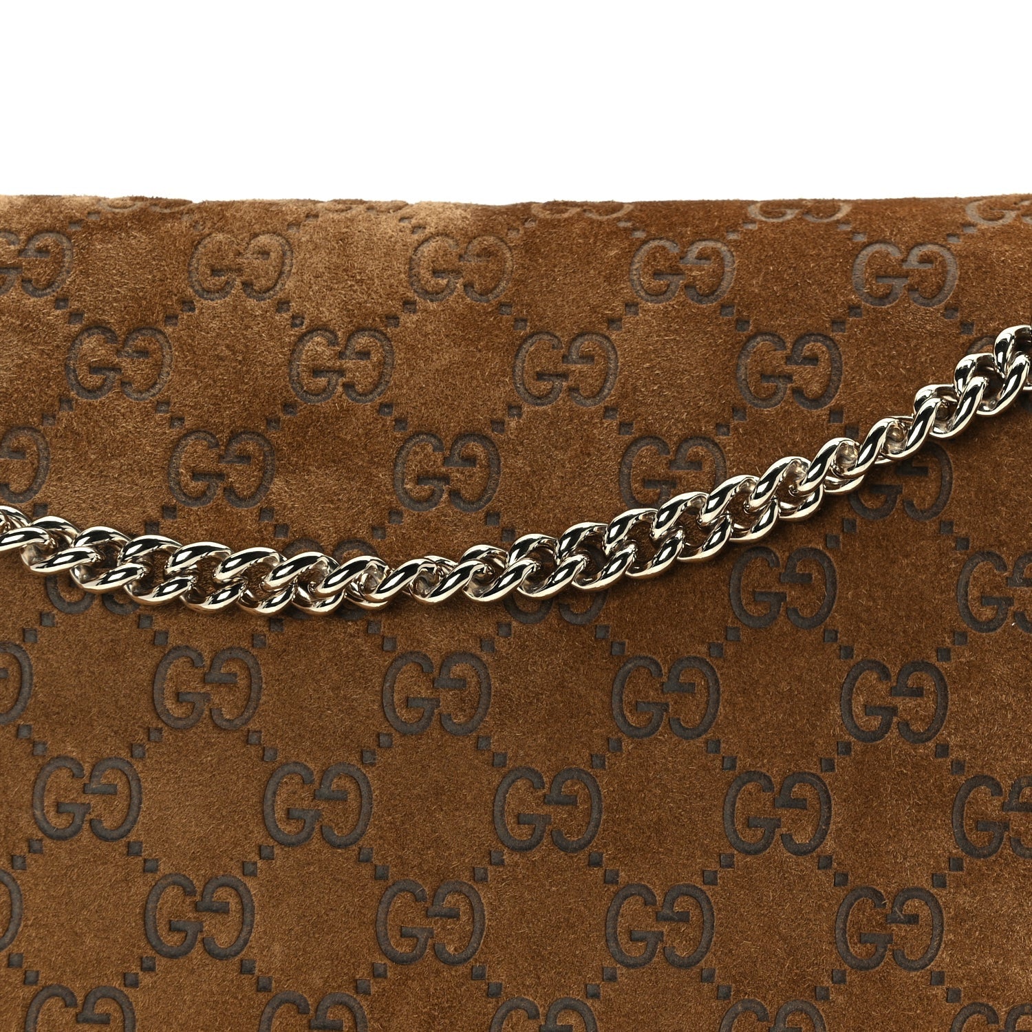Gucci Suede GG Embossed Large Dionysus Shoulder Bag  Pepper Brown 6 of 8