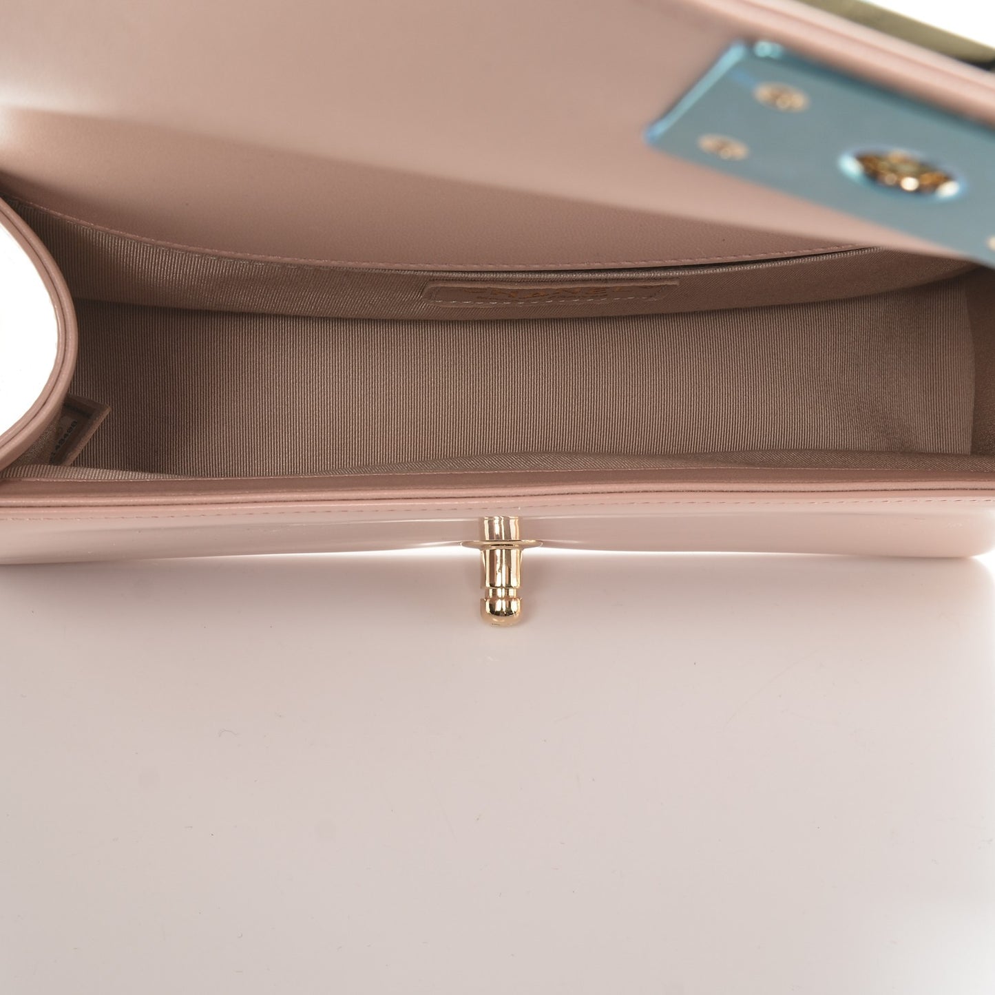 Iridescent Calfskin Quilted Medium Boy Flap Light Pink