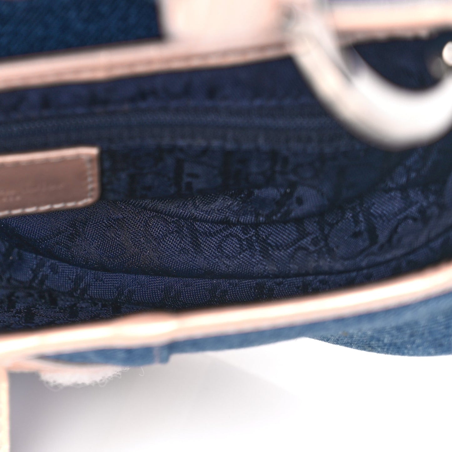 Patent Denim Jeans Saddle Bag Blue Pink