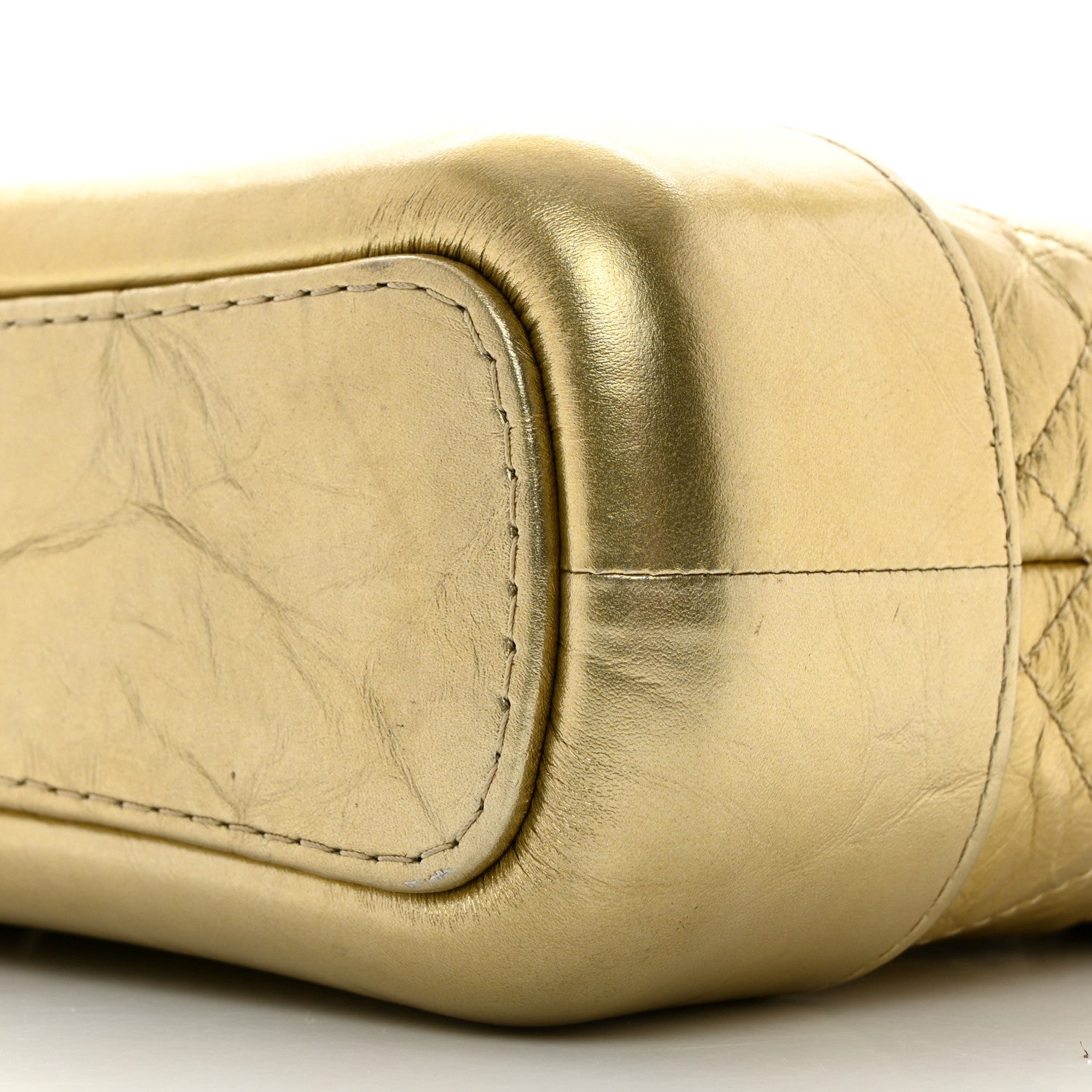 Chanel Metallic Aged Calfskin Quilted Small Gabrielle Hobo Gold 10 of 15