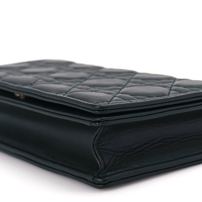 Christian Dior Lambskin Cannage Lady Dior Pouch Dark Green 8 of 10