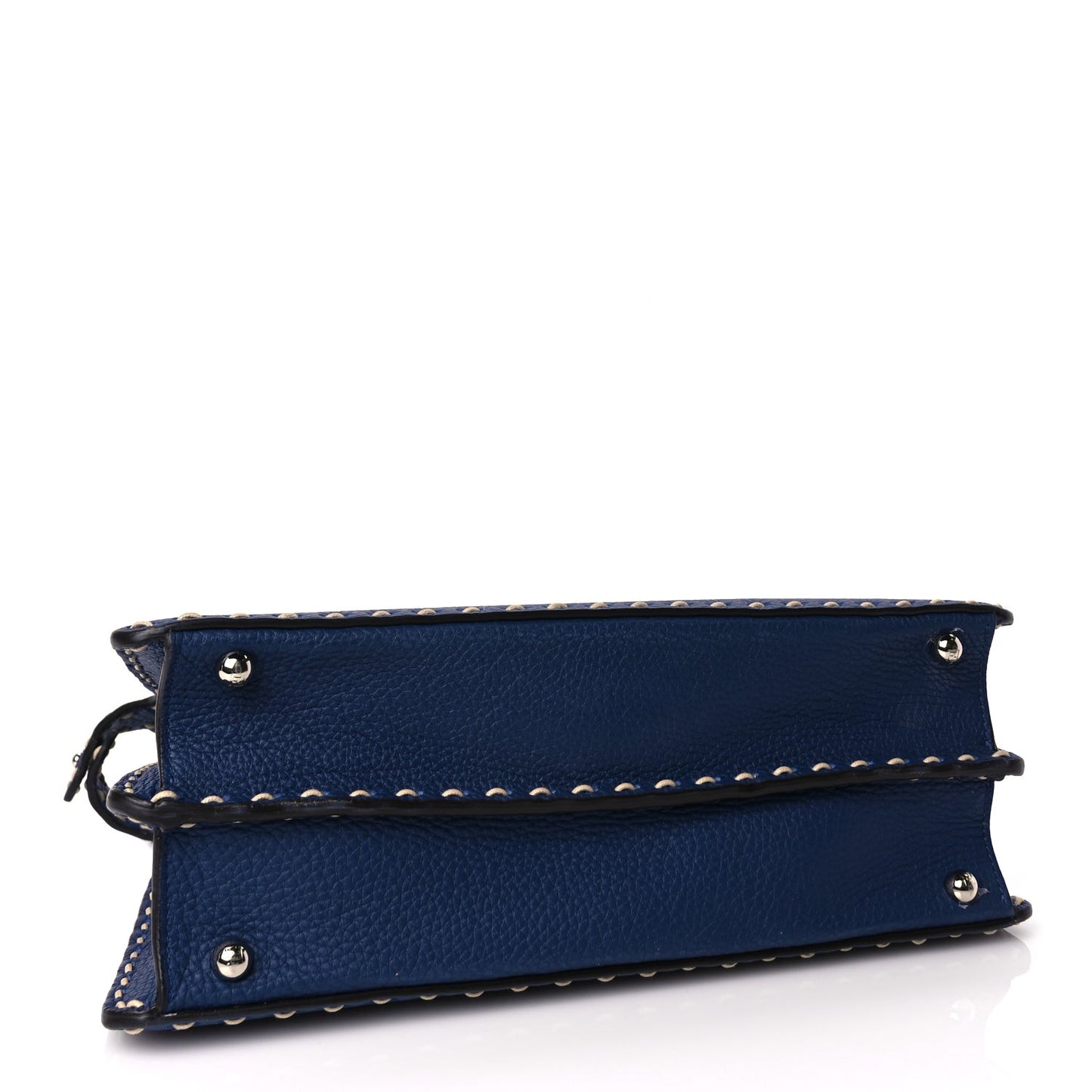 Vitello Granato Camoscio Selleria Macro Stitchings Medium Peekaboo I SEE U Satchel Blue Cyan
