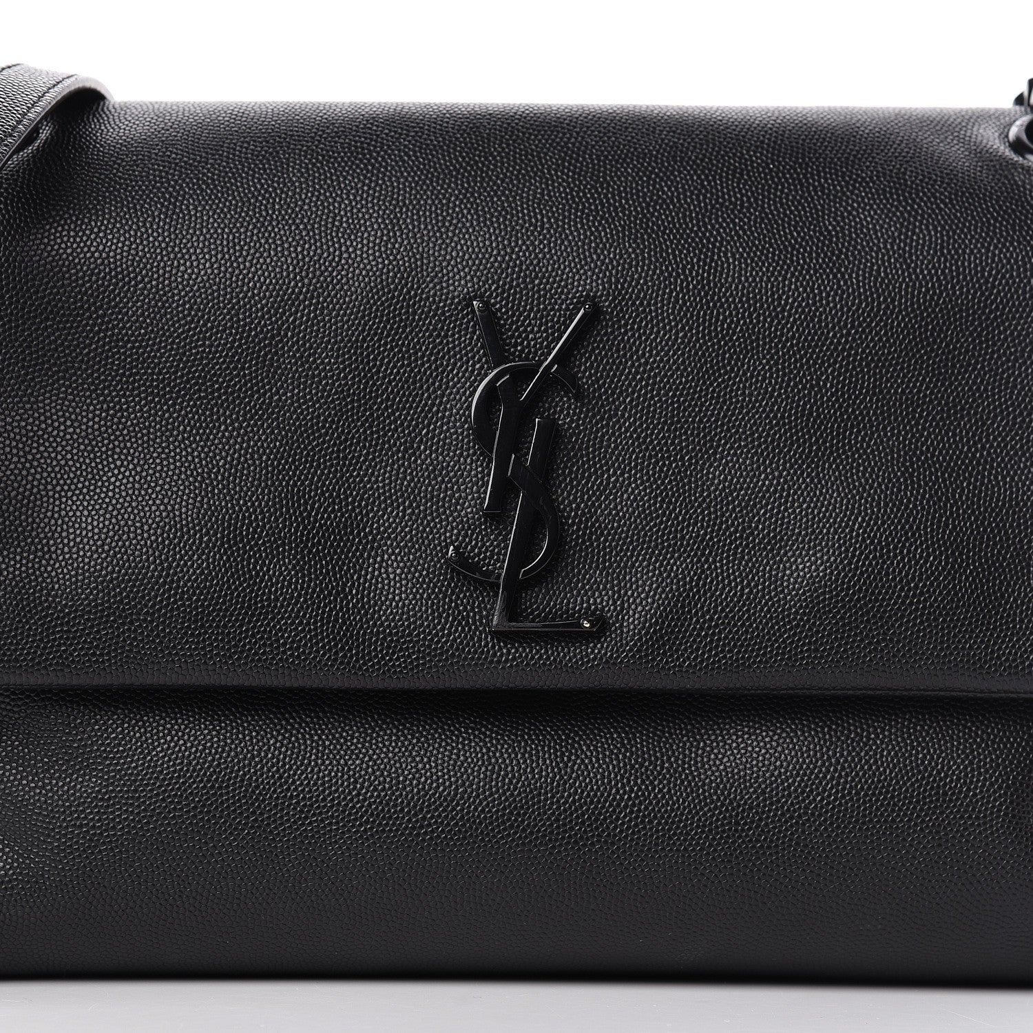 Saint Laurent Grain De Poudre Medium West Hollywood Monogram Fold-Over Black 8 of 19