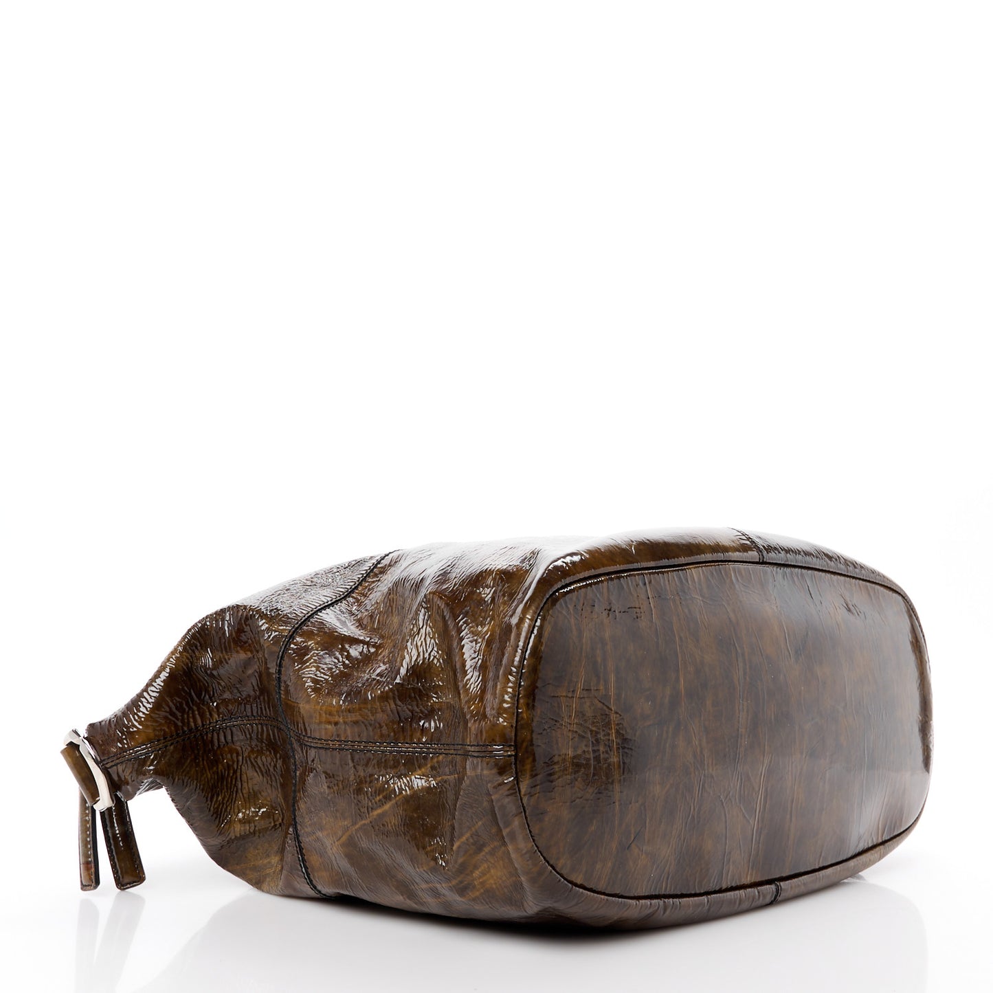 Crinkled Patent Calfskin Medium Nightingale Light Brown