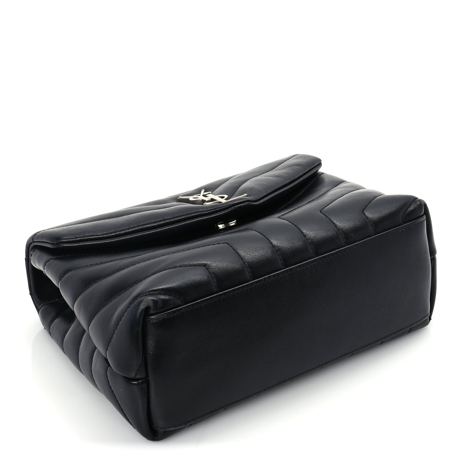 Saint Laurent Calfskin Y Quilted Monogram Small Loulou Chain Satchel Black 3 of 8