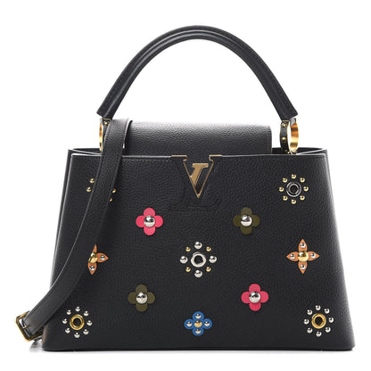 Louis Vuitton Taurillon Mechanical Flowers Capucines PM Black 1 of 11