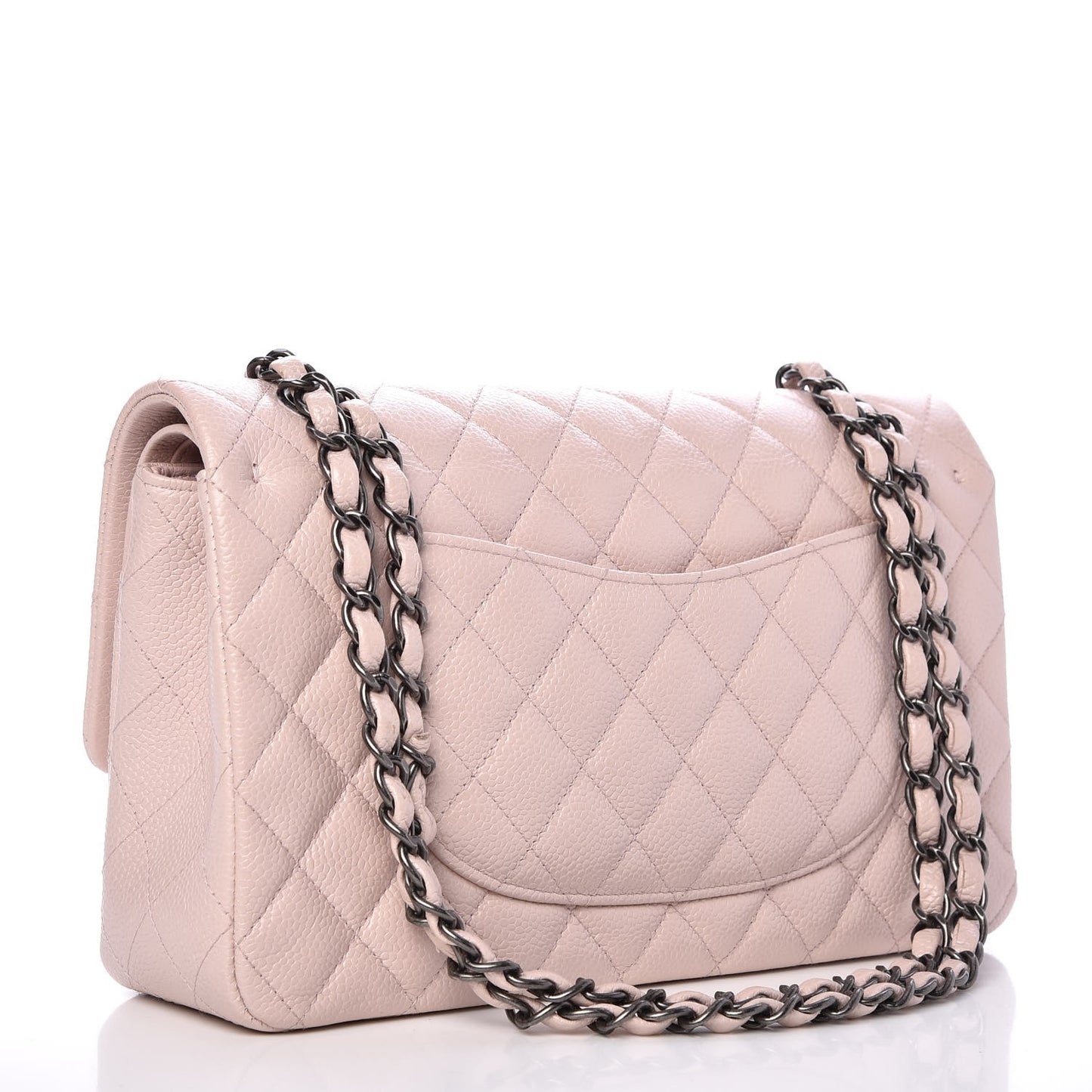 Caviar Quilted Medium Double Flap Pink
