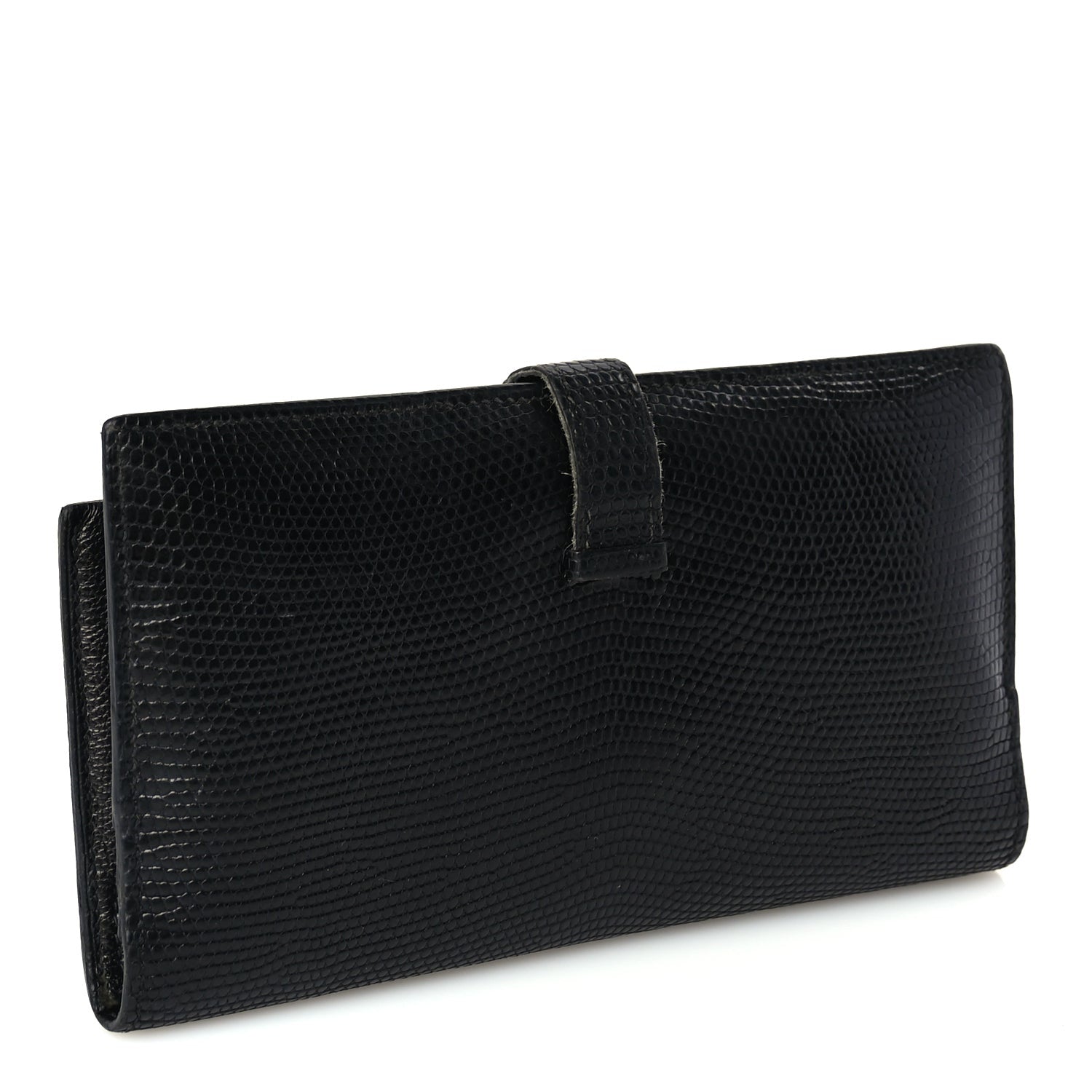 Hermes Lizard Varanus Niloticus Bearn Gusset Wallet Black 3 of 7
