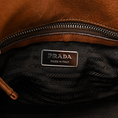 Prada Vitello Antic Easy A Foldover Pushlock Flap Shoulder Bag Sughero 6 of 11