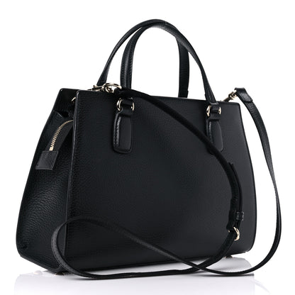 Gucci Pebbled Calfskin Medium Soho Top Handle Satchel Black 3 of 11