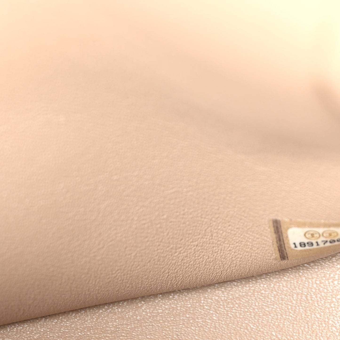 Patent Quilted Jumbo Double Flap  Beige