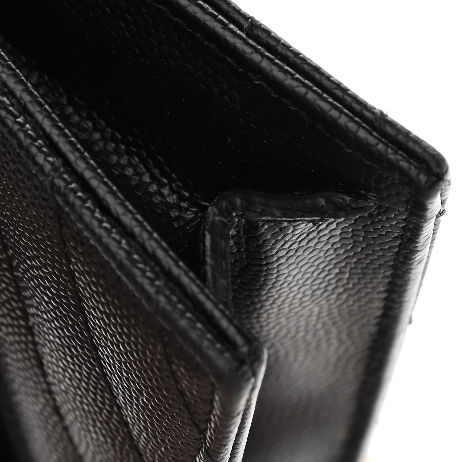 Saint Laurent Grain De Poudre Matelasse Chevron Monogram Envelope Chain Wallet Black 11 of 12