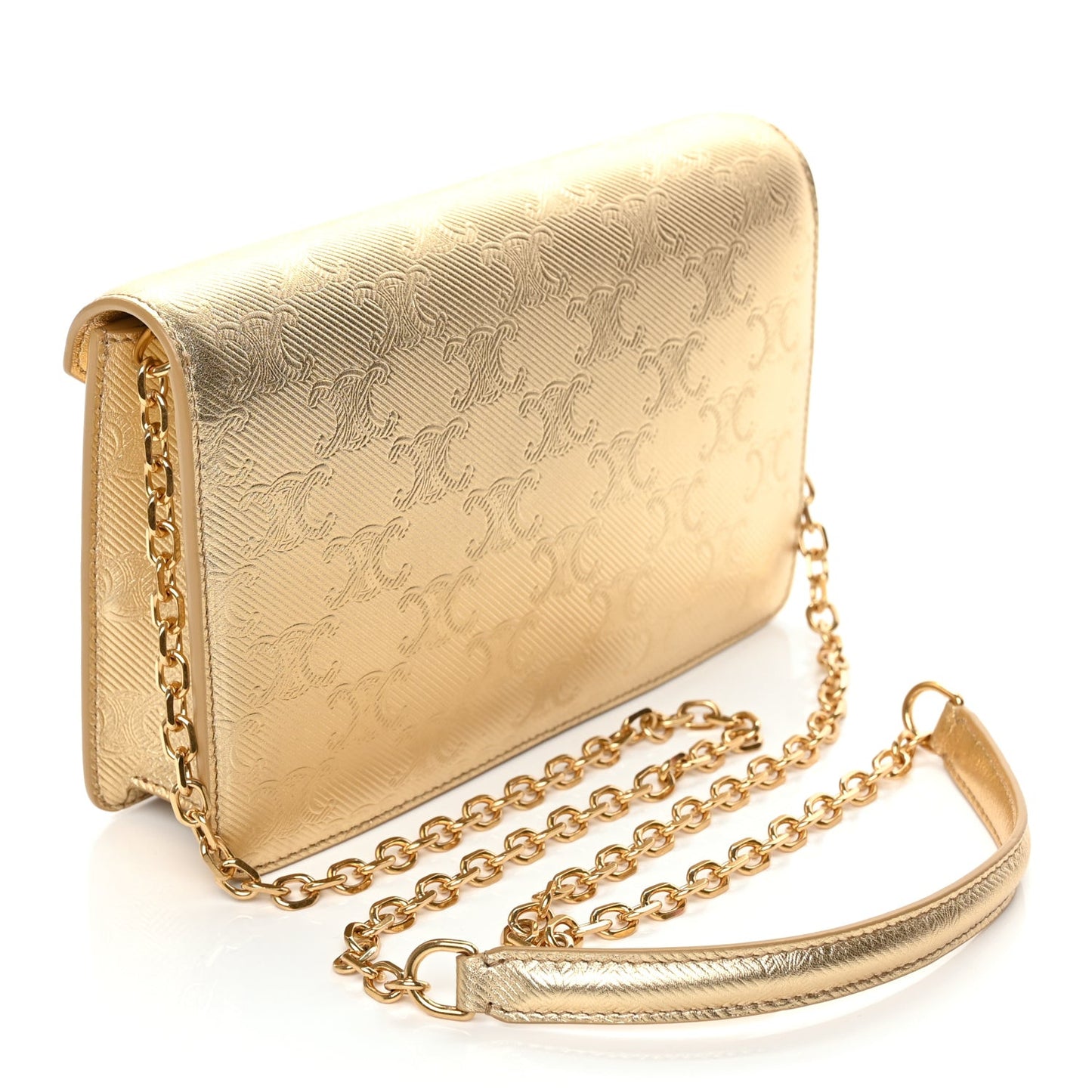 Metallic Triomphe Wallet on Chain