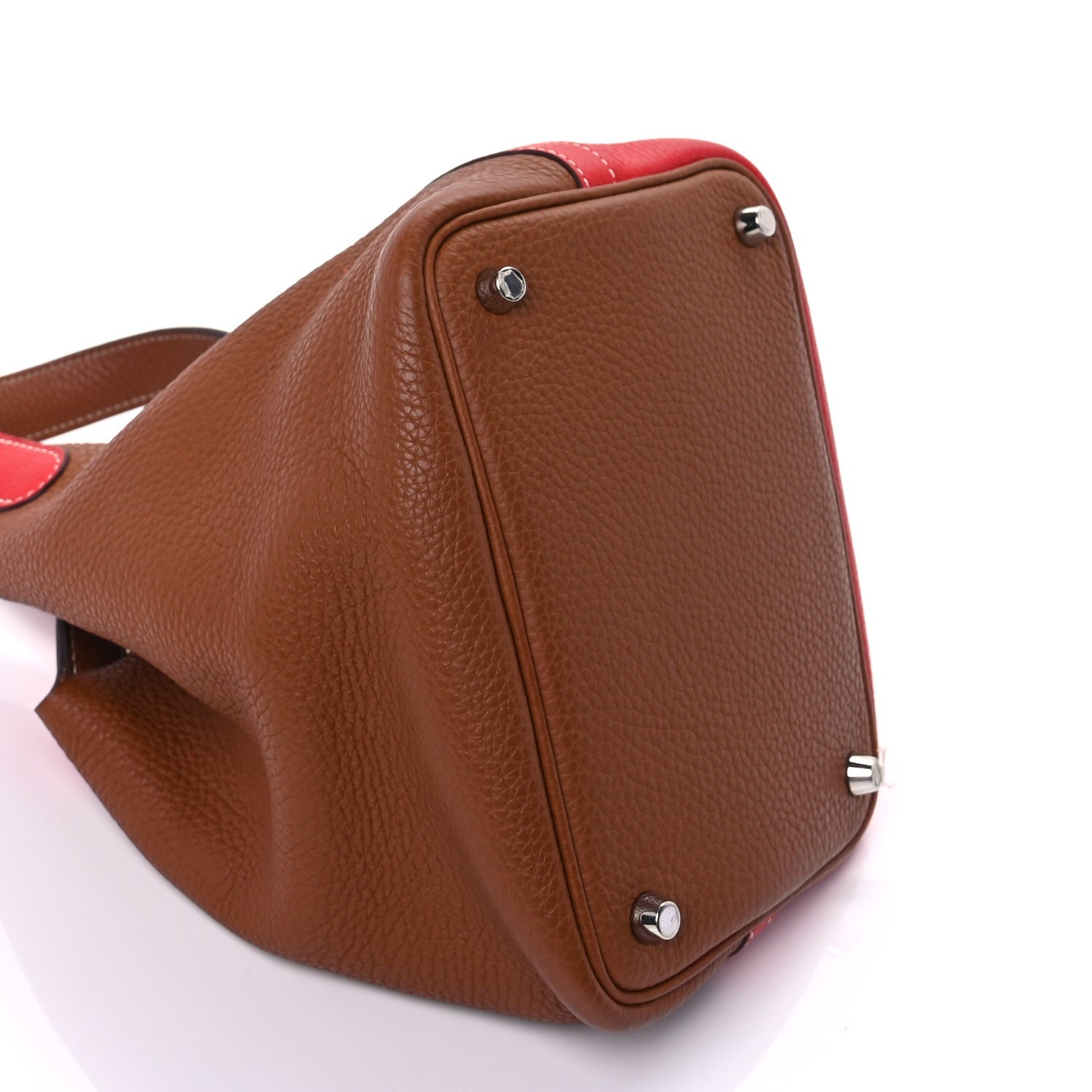 Hermes Taurillon Clemence Casaque Picotin Lock 18 PM  Gold Rouge De Coeur 7 of 7