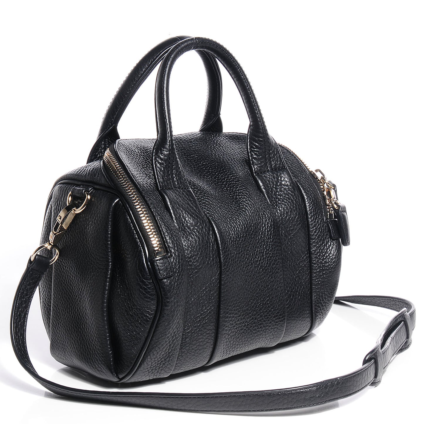 Pebbled Lambskin Rockie Black w Pale Gold Hardware