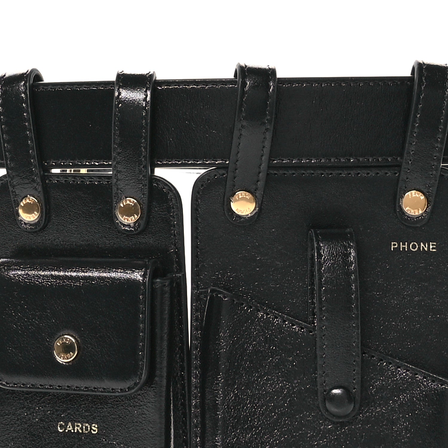 Fendi Vitello Glacier Utility Belt Pouch Black 10 of 15