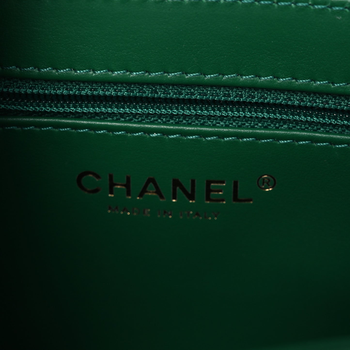 Shiny Aged Calfskin Quilted Nano Kelly Shopper Green