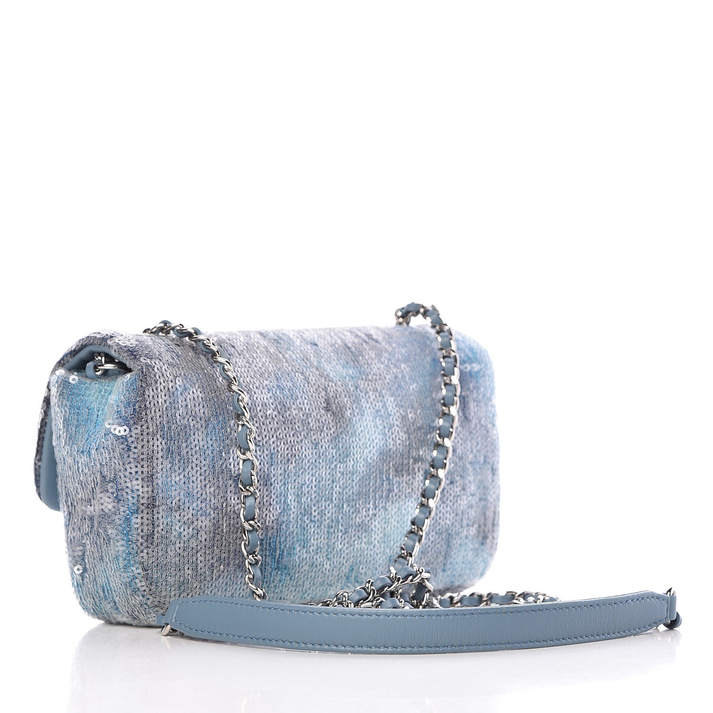 Sequin Mini Waterfall Flap Light Blue