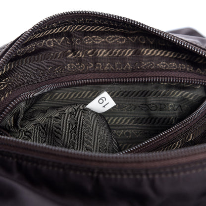 Prada Tessuto Nylon Messenger Bag Brown 7 of 13