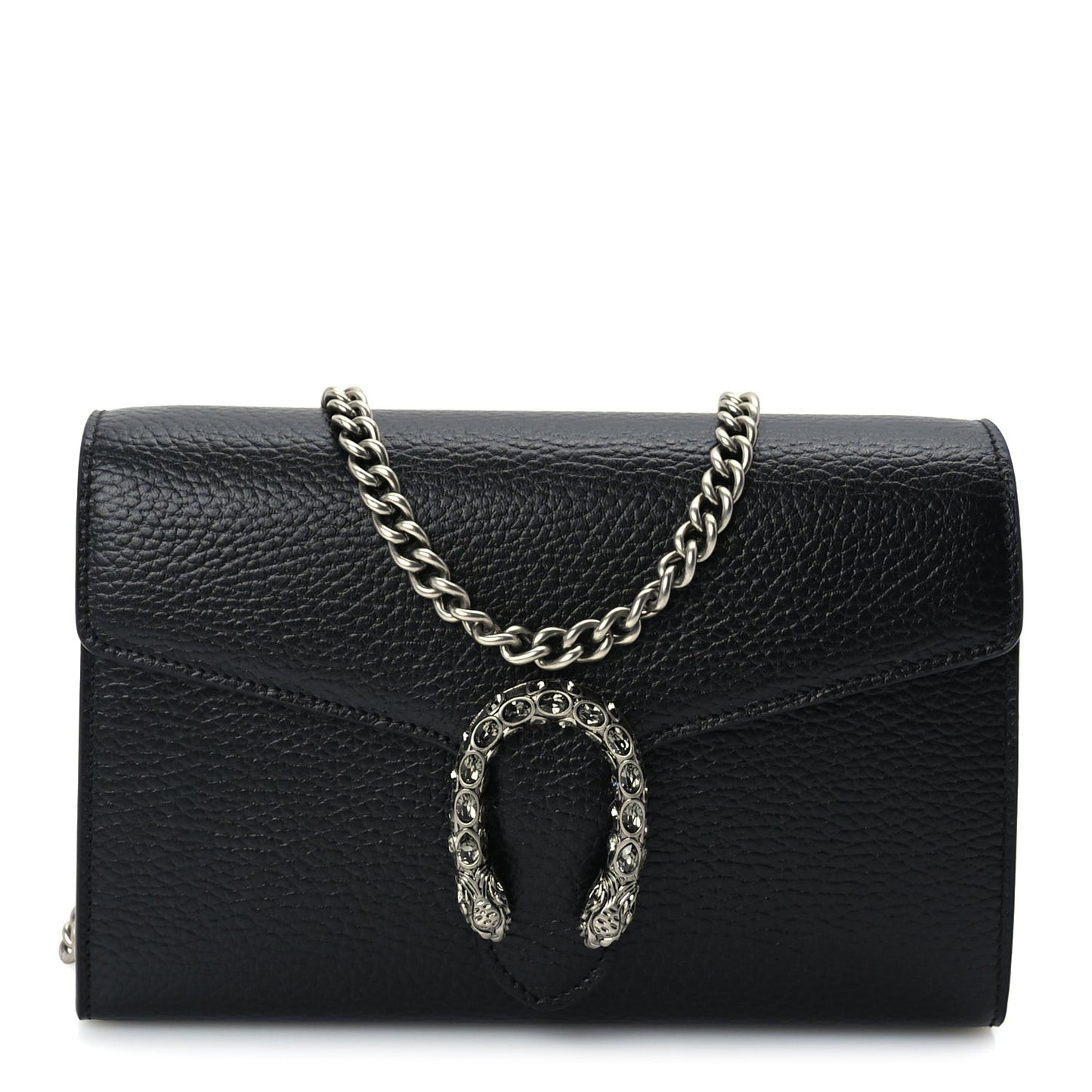 Calfskin Mini Dionysus Chain Wallet Black