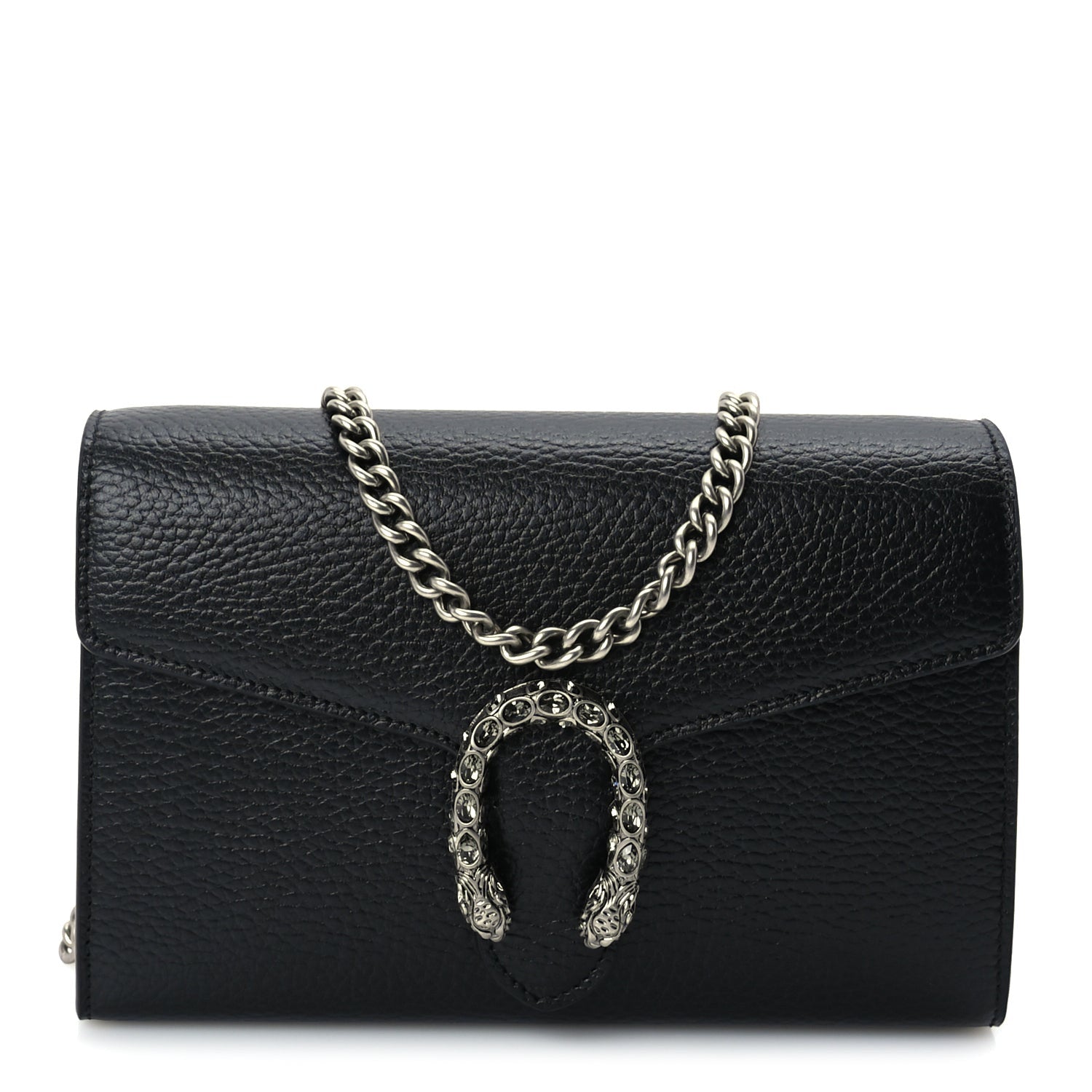 Gucci Calfskin Mini Dionysus Chain Wallet Black 1 of 8
