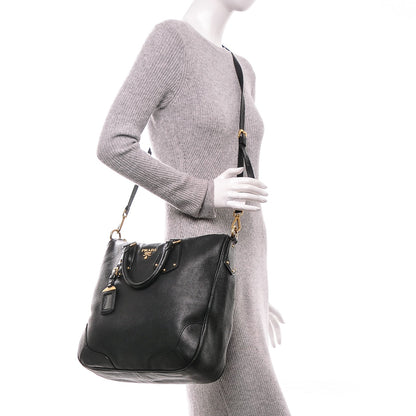 Prada Vitello Daino Shoulder Bag Nero Black 2 of 7