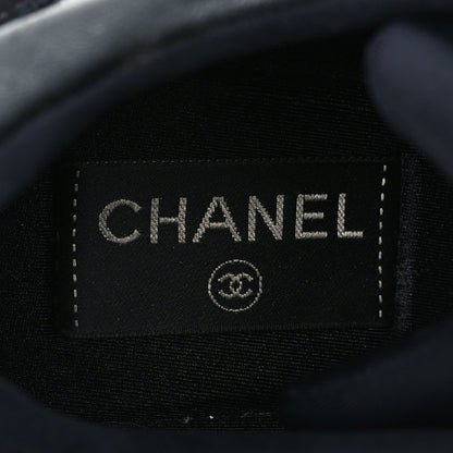 Chanel Toile Suede Calfskin CC Mens Sneakers 41  Black 7 of 8