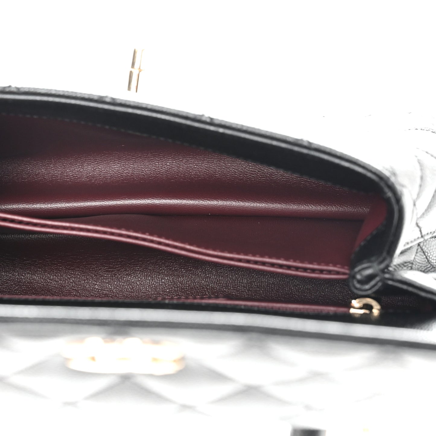 Caviar Quilted Mini Coco Handle Flap Black