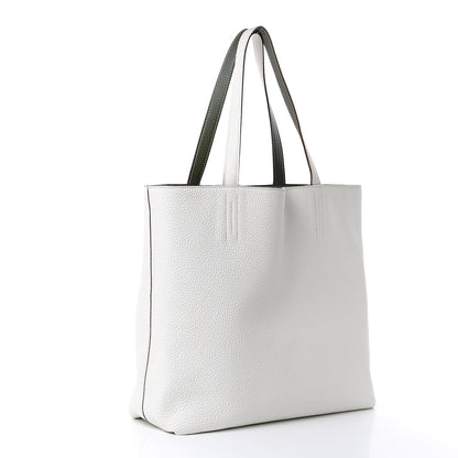 Hermes Taurillon Clemence Double Sens 36 Reversible Tote Canopee White 5 of 13