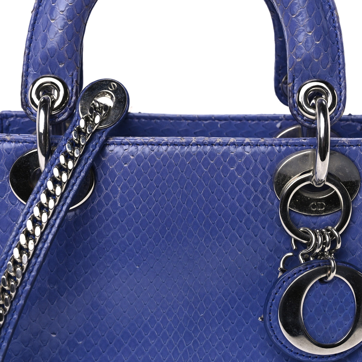 Python Mini Lady Dior Blue