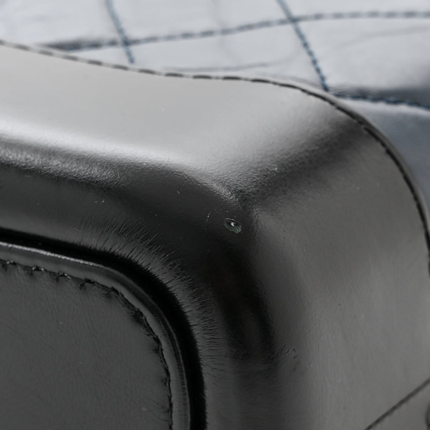 Aged Calfskin Quilted Small Gabrielle Hobo Navy Black