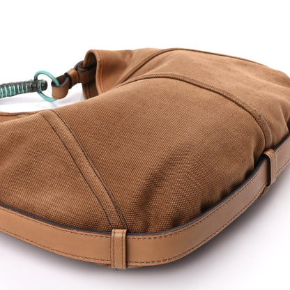 Saint Laurent Canvas Mombasa Hobo Tan Turquoise 7 of 8