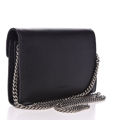 Gucci Calfskin Mini Dionysus Chain Wallet Black 3 of 11
