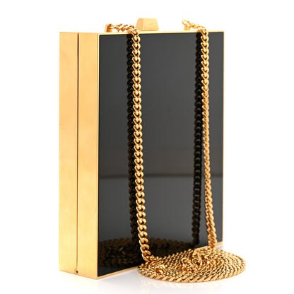 Saint Laurent Plexiglass Monogram Minaudiere Tuxedo Box Clutch Black 3 of 10