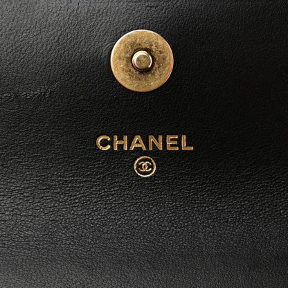 Chanel Lambskin Quilted Chain Top Handle Clutch With Chain Black 6 of 14