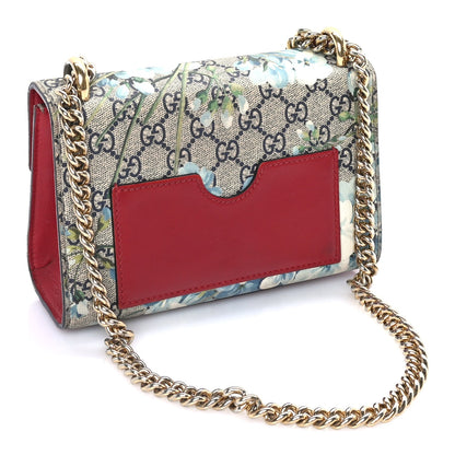 Gucci GG Supreme Monogram Blooms Small Padlock Shoulder Bag  Beige Blue Navy Hibiscus Red 2 of 7