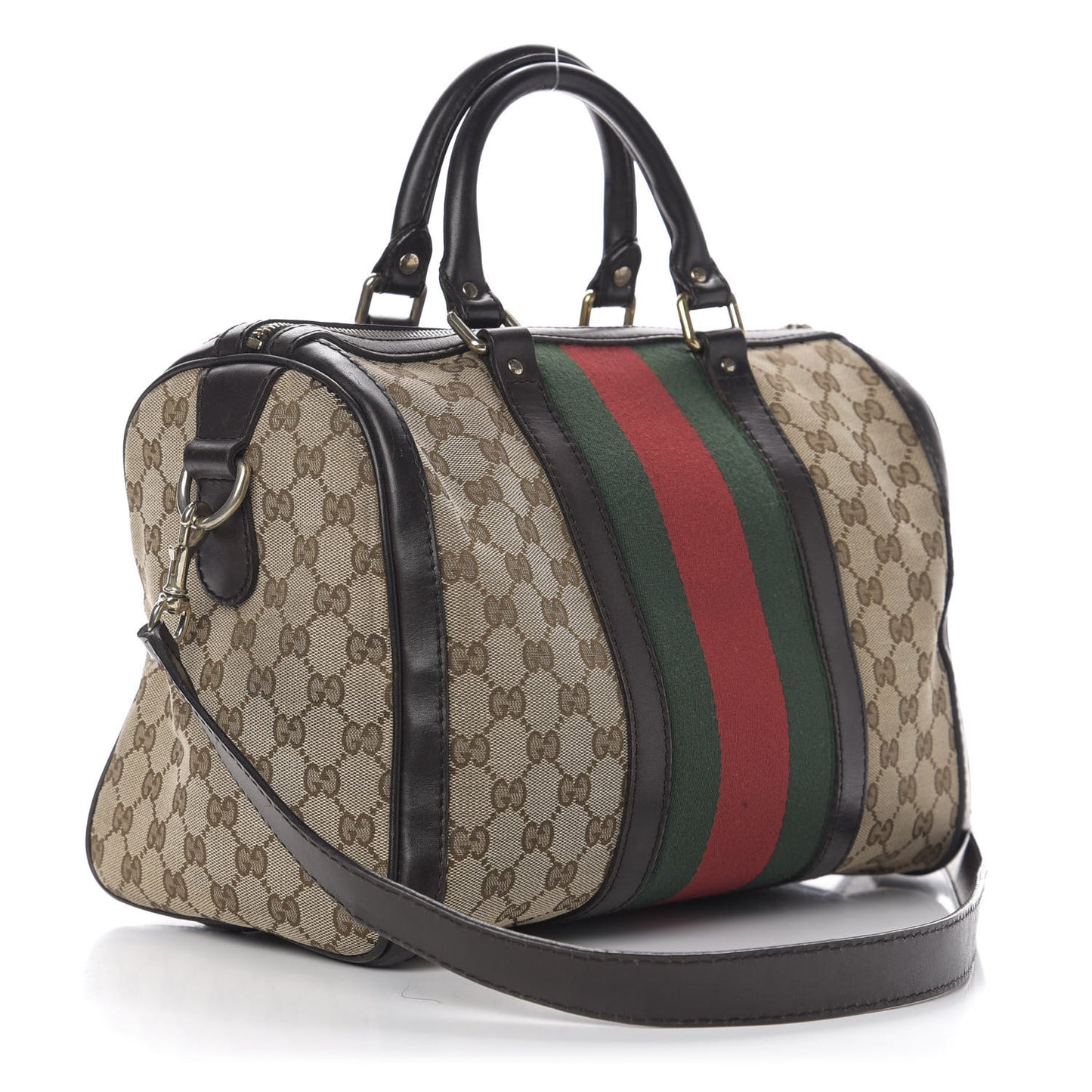 Monogram Vintage Web Medium Boston Dark Brown